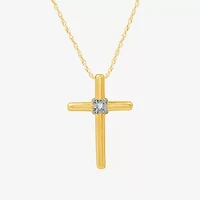 YES, PLEASE! Diamond-Accent Sterling Silver Cross Pendant Necklace