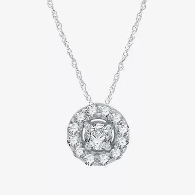 Yes, Please! Womens Lab Created White Sapphire Sterling Silver 18 Inch Pendant Necklace