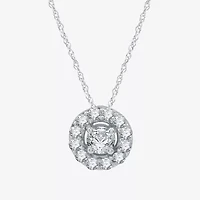 Yes, Please! Womens Lab Created White Sapphire Sterling Silver 18 Inch Pendant Necklace
