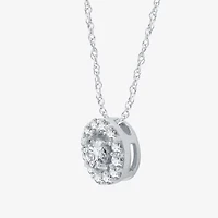 Yes, Please! Womens Lab Created White Sapphire Sterling Silver 18 Inch Pendant Necklace