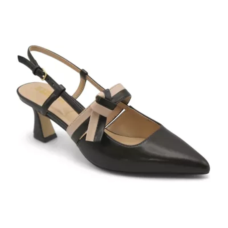 Style Charles Alexia Womens Pointed Closed Toe Flared Heel Pumps