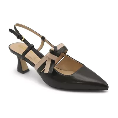Style Charles Alexia Womens Pointed Closed Toe Flared Heel Pumps