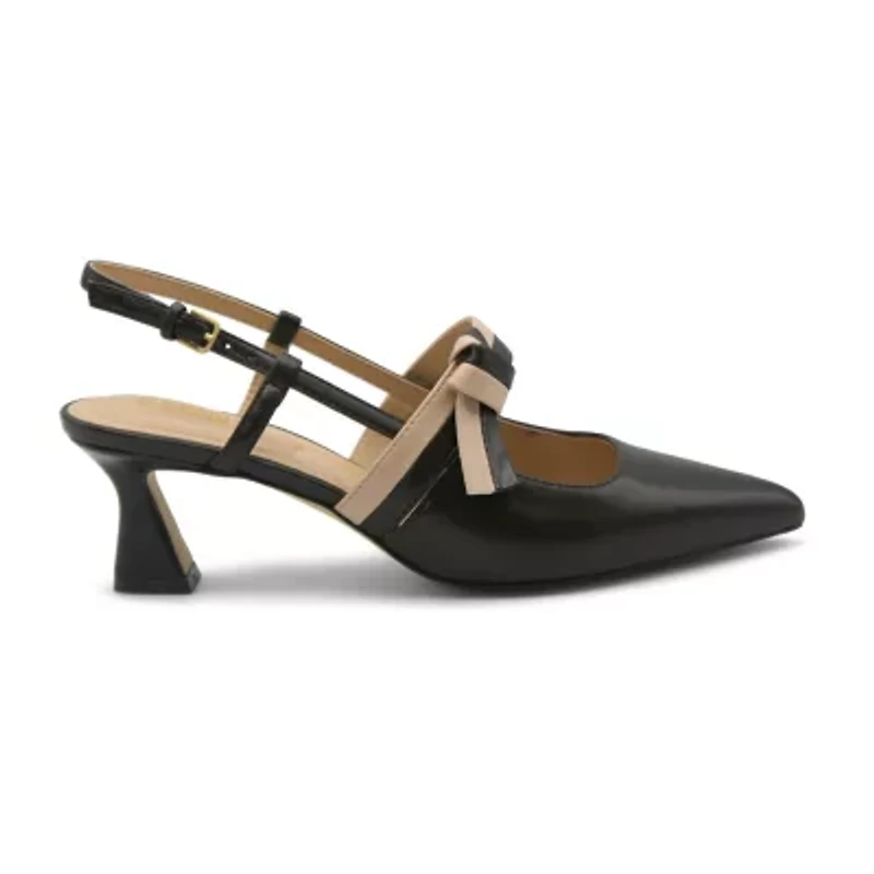 Style Charles Alexia Womens Pointed Closed Toe Flared Heel Pumps