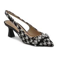 Style Charles Alouette Womens Pointed Closed Toe Flared Heel Pumps