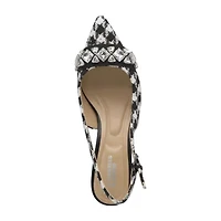 Style Charles Alouette Womens Pointed Closed Toe Flared Heel Pumps