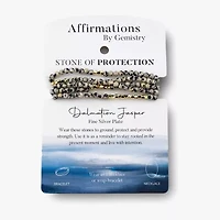 Silver Reflections Convertible Genuine Stone Beaded Necklace Womens Black Pure Over Brass Wrap Bracelet