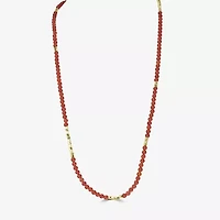 Silver Reflections Convertible Genuine Stone Beaded Necklace Womens Black 14K Gold Over Brass Wrap Bracelet