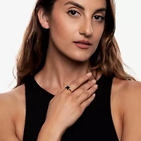Silver Treasures Genuine Stone Womens Black Onyx 14K Gold Over Butterfly Delicate Band