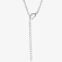 Grumpy Bear Womens Blue Crystal Pure Silver Over Brass 16 Inch Pendant Necklace