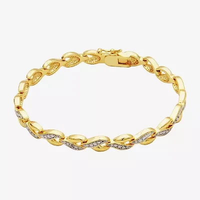 Sparkle Allure Womens Natural Diamond Accent 18K Gold Over Brass 7.25 Inch Tennis Bracelet