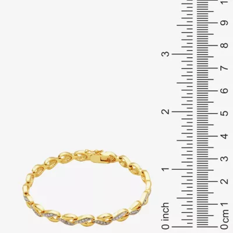 Sparkle Allure Womens Natural Diamond Accent 18K Gold Over Brass 7.25 Inch Tennis Bracelet