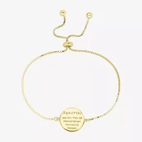 Sparkle Allure Zodiac Coin Womens Crystal 14K Gold Over Brass Round Bolo Bracelet