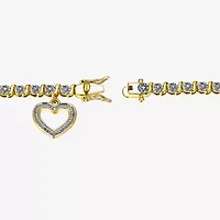 Sparkle Allure Womens Natural Diamond Accent Heart 7.25 Inch Tennis Bracelet