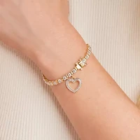 Sparkle Allure Womens Natural Diamond Accent Heart 7.25 Inch Tennis Bracelet