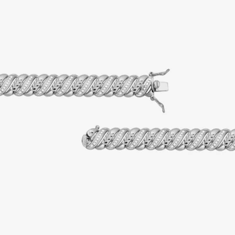 Sparkle Allure Womens Natural Diamond Accent Pure Silver Over Bronze Inch Tennis Bracelet