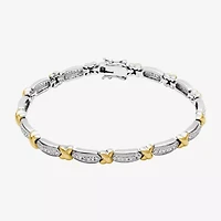 Sparkle Allure Womens Natural Diamond Accent Pure Silver Over Bronze 7.5 Inch Tennis Bracelet