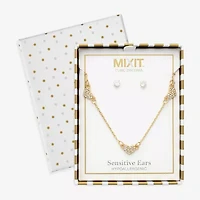 Mixit Womens Cubic Zirconia Heart Hypoallergenic 2-pc. Jewelry Set