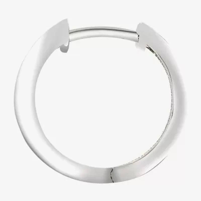 Womens Lab Created Blue Sapphire Sterling Silver 15mm Hoop Earrings