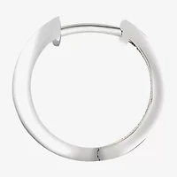 Womens Lab Created Blue Sapphire Sterling Silver 15mm Hoop Earrings