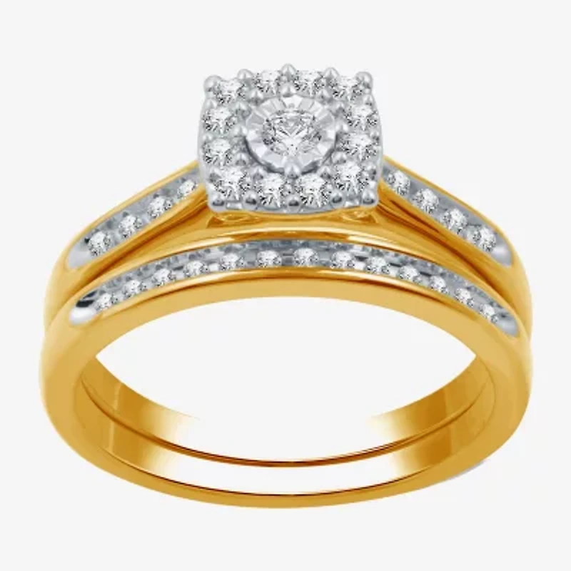 I Said Yes (H-I / I1) Womens 3/8 CT. T.W. Lab Grown White Diamond Sterling Silver or 14K Gold Over Bridal Set