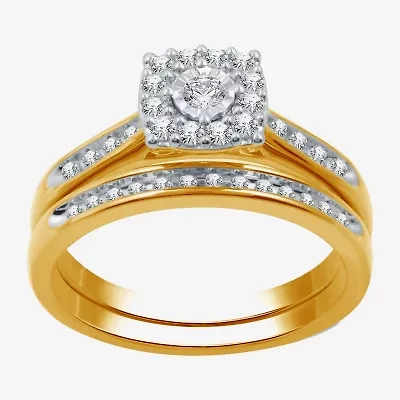 I Said Yes (H-I / I1) Womens 3/8 CT. T.W. Lab Grown White Diamond Sterling Silver or 14K Gold Over Bridal Set