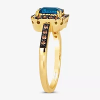 Le Vian® Ring featuring Deep Sea Blue Topaz™ Chocolate Diamonds® Nude Diamonds™ set 14K Honey Gold™