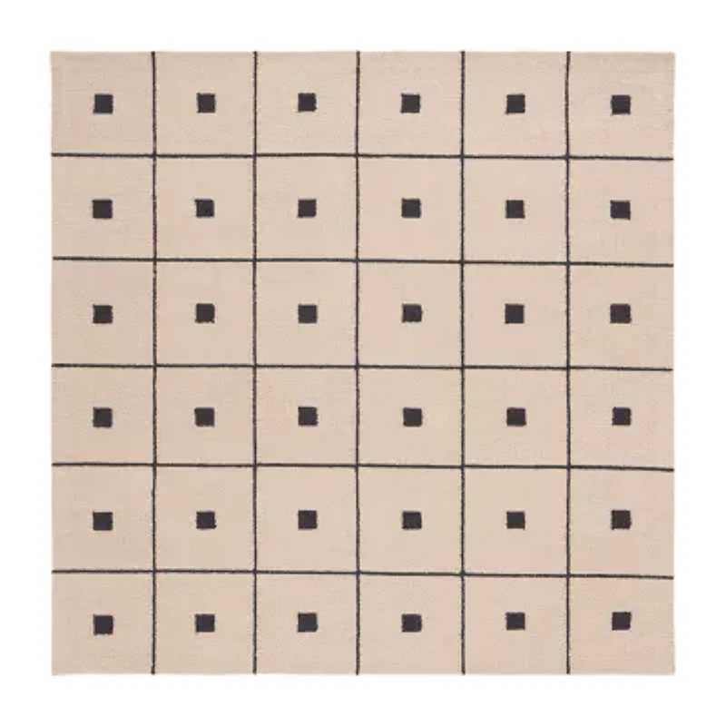 Martha Stewart Sofia Geometric Hand Tufted 6' X 6' Indoor Square Area Rug