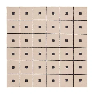 Martha Stewart Sofia Geometric Hand Tufted 6' X 6' Indoor Square Area Rug