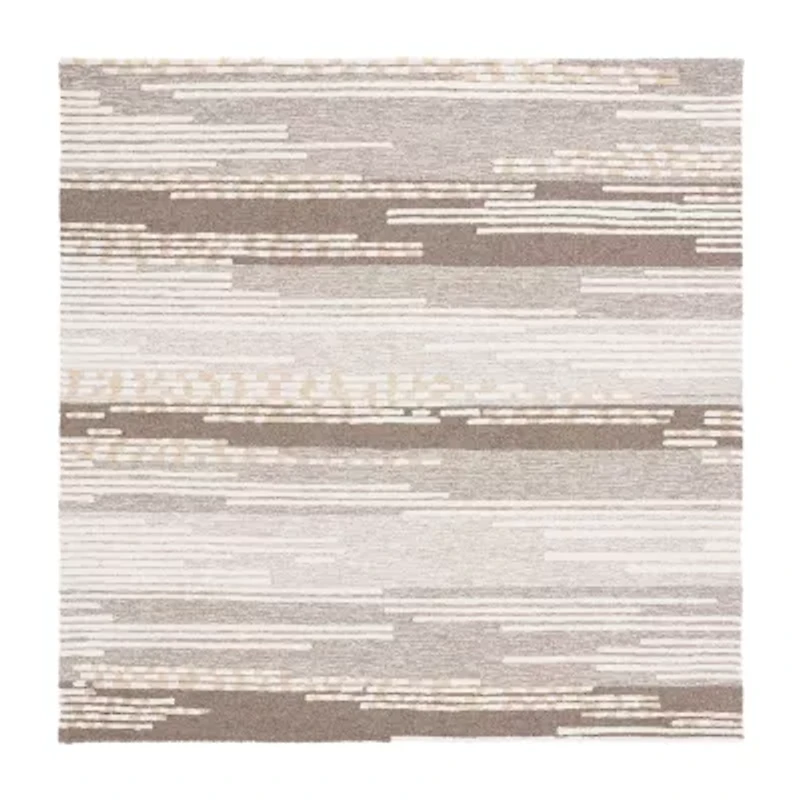 Martha Stewart Edna Stripe Hand Tufted 6' X 6' Indoor Square Area Rug