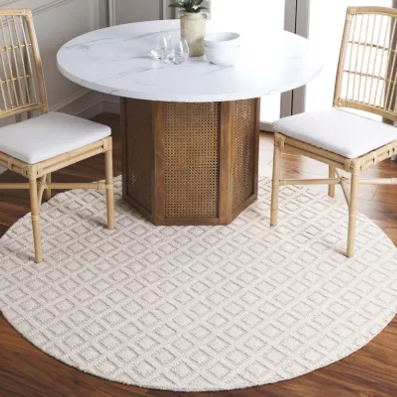 Martha Stewart Lyla Geometric Woven 6' X 6' Indoor Round Area Rug