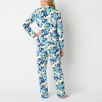 Adonna Womens Fleece Long Sleeve 2-pc. Pajama Sets