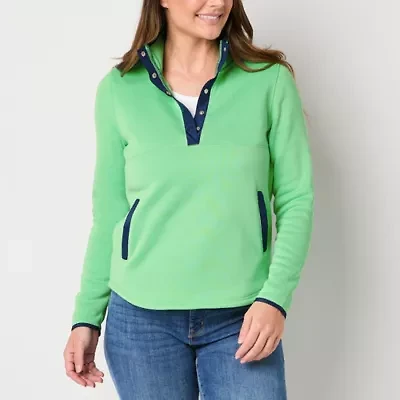 St. John's Bay Womens Mock Neck Long Sleeve Sweatshirt