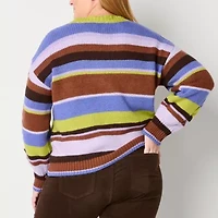 St. John's Bay Plus Womens Crew Neck Long Sleeve Cable Knit Pullover Sweater