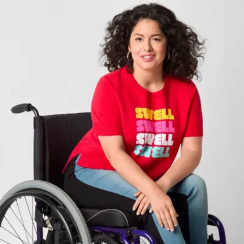 Jamey Perry x JCPenney Womens Adaptive "Swell" Short-Sleeve Sweater