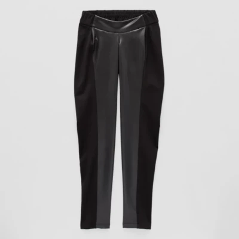 Jamey Perry x JCPenney Womens Adaptive Faux Leather Ponte Pant