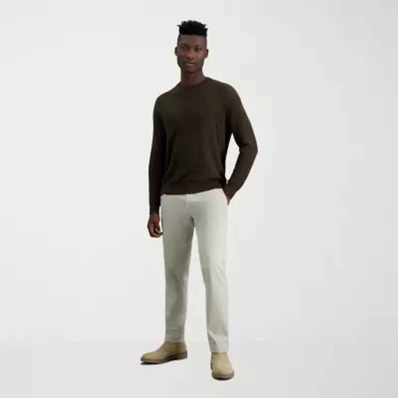 Haggar Mens Crew Neck Long Sleeve Pullover Sweater