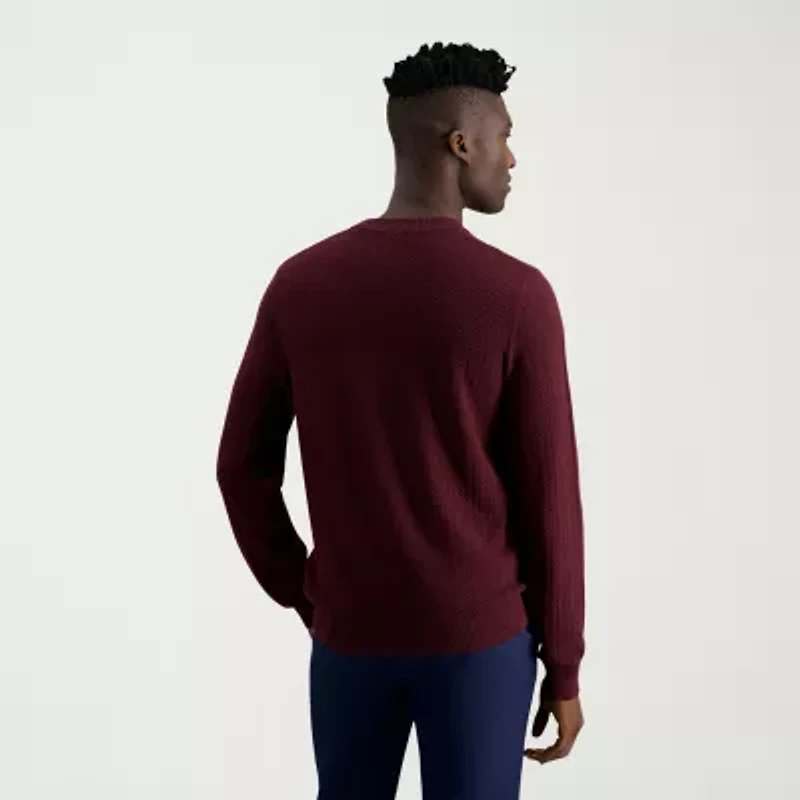 Haggar Mens Crew Neck Long Sleeve Pullover Sweater