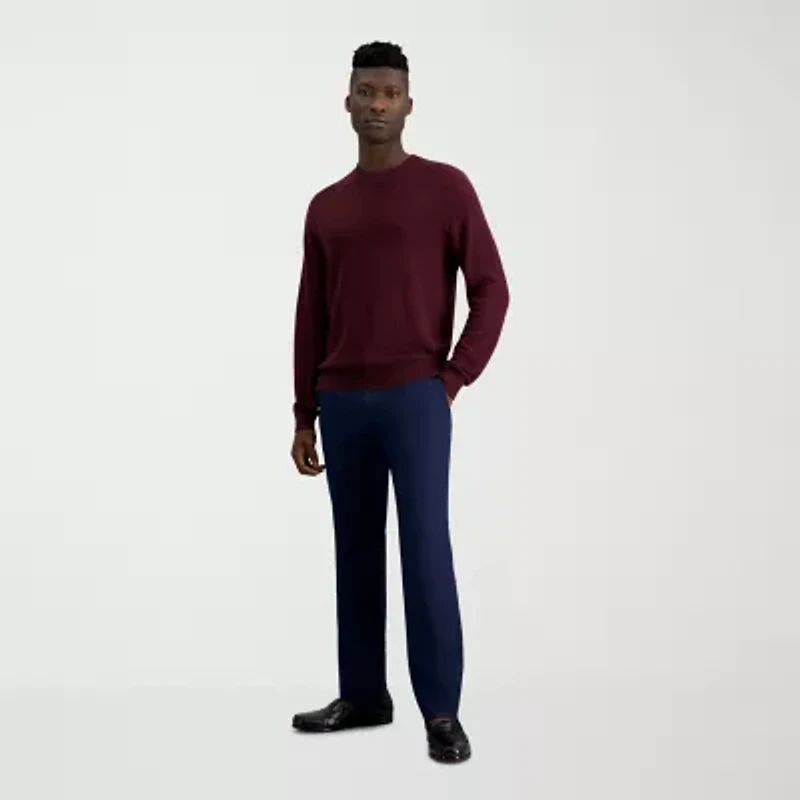 Haggar Mens Crew Neck Long Sleeve Pullover Sweater