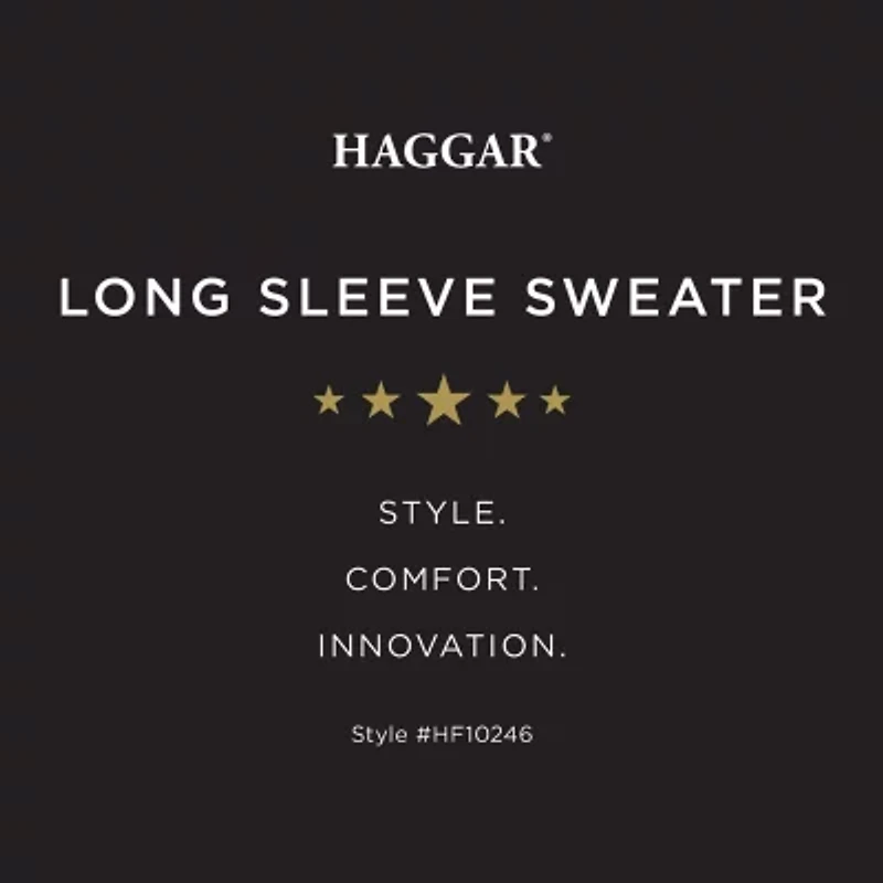Haggar Mens Crew Neck Long Sleeve Pullover Sweater