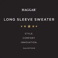 Haggar Mens Crew Neck Long Sleeve Pullover Sweater