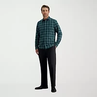 Haggar Performance Mens Long Sleeve Slim Fit Button-Down Shirt