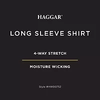 Haggar Performance Mens Long Sleeve Slim Fit Button-Down Shirt