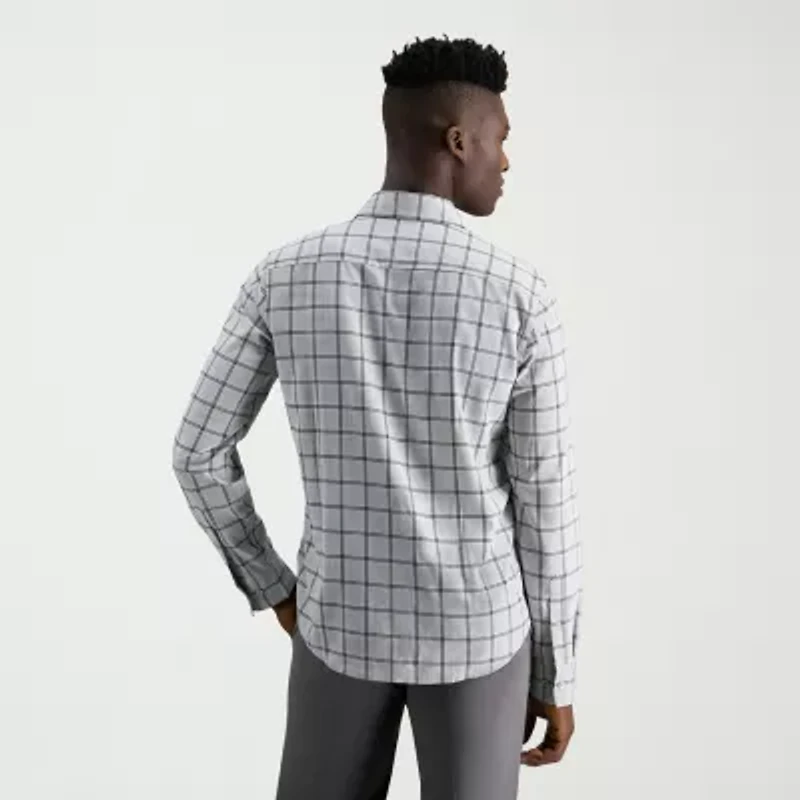 Haggar Performance Mens Long Sleeve Slim Fit Button-Down Shirt