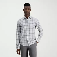 Haggar Performance Mens Long Sleeve Slim Fit Button-Down Shirt