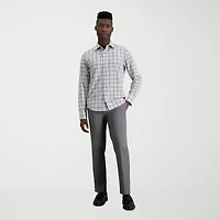 Haggar Performance Mens Long Sleeve Slim Fit Button-Down Shirt