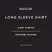 Haggar Performance Mens Long Sleeve Slim Fit Button-Down Shirt