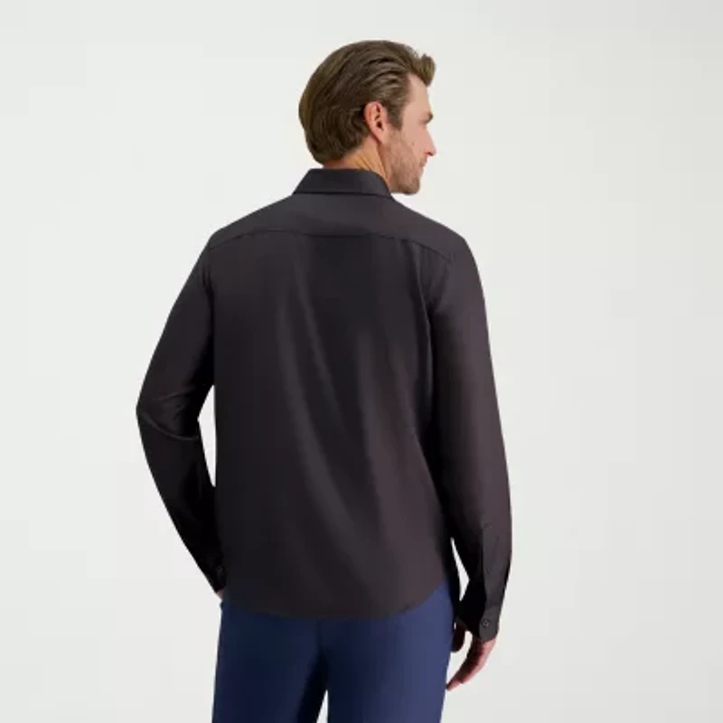 Haggar Performance Mens Long Sleeve Slim Fit Button-Down Shirt
