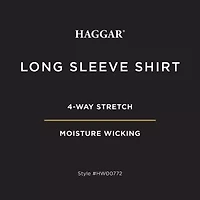 Haggar Performance Mens Long Sleeve Slim Fit Button-Down Shirt