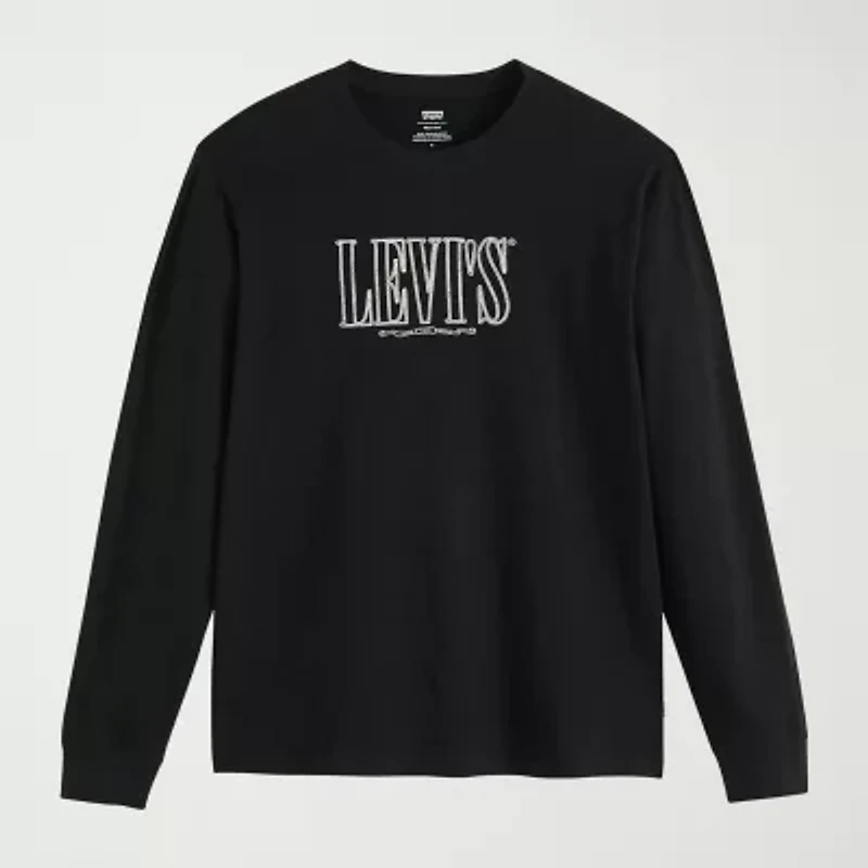 Levi's Mens Crew Neck Long Sleeve Relaxed Fit Graphic T-Shirt