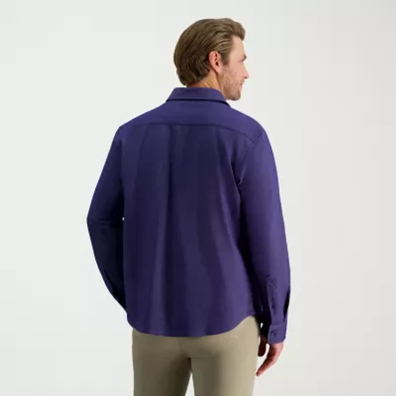 Haggar Mens Long Sleeve Regular Fit Big and Tall Button-Down Shirt